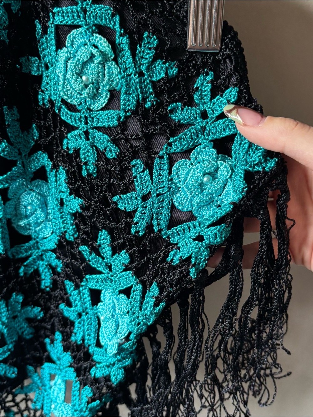 Cache Black Crochet Backless Floral Top - Picture 2 of 9
